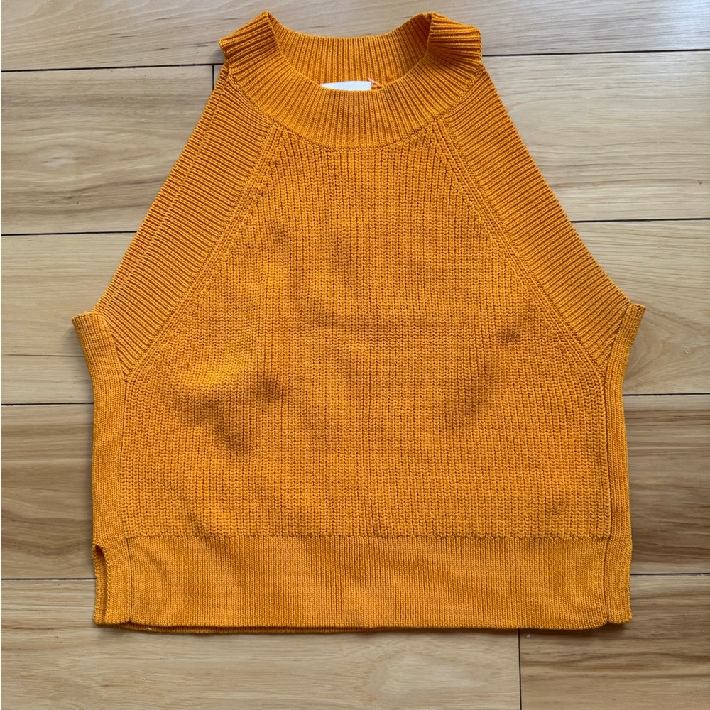 Aritzia Orange Sleeveless Knit Top
